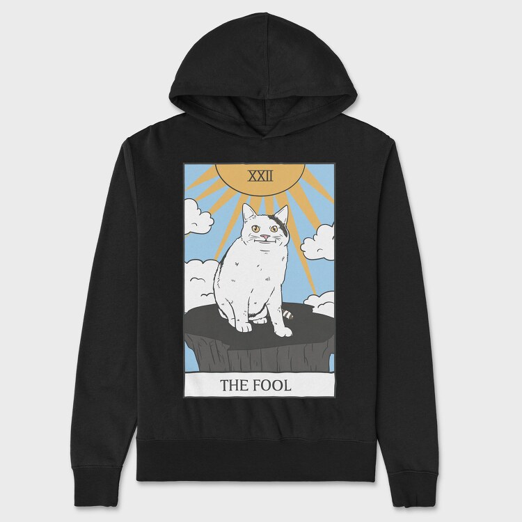 Meme Cat Tarot Card, Unisex Men's Hoodie