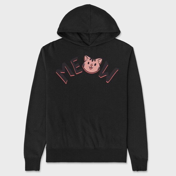 Meow Cute Cat, Unisex Men's Hoodie