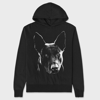 Dog Hollandse Herdershond Monochrome, Unisex Men's Hoodie