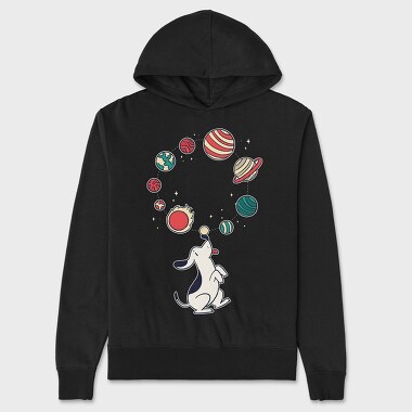 Dog Juggling Planets, Unisex Men's Hoodie