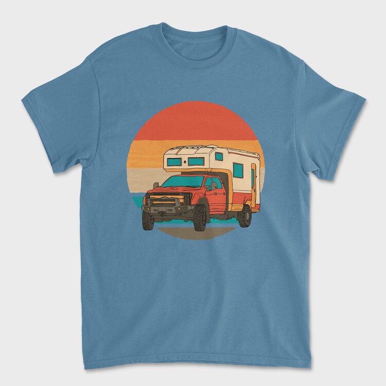 Retrosunset Camper, Унисекс Мъжка Тениска