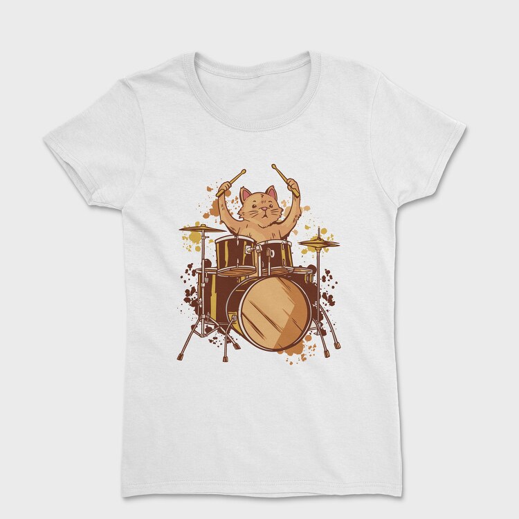 Drummer Cat, Women's T-Shirt