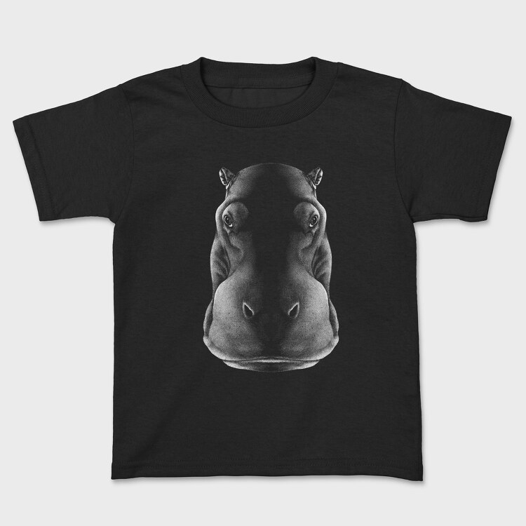 Monochrome Hippo Head, Детска Тениска