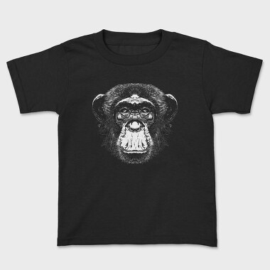 Monochrome Monkey Face, Kids' T-Shirt