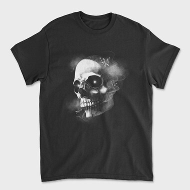 Monochrome Skull Nebula, Unisex Men's T-Shirt