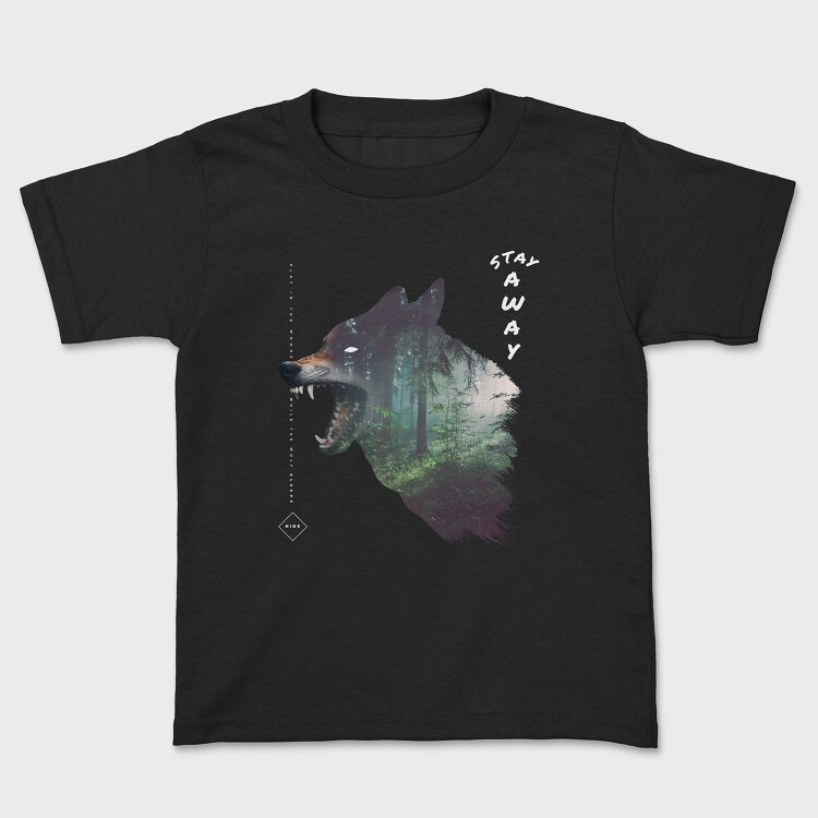 Realistic Forest Wolf, Kids' T-Shirt