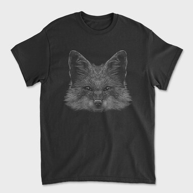 Унисекс Мъжка Тениска, Realistic Fox Monochrome