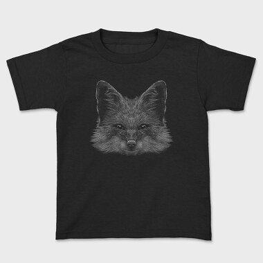 Realistic Fox Monochrome, Kids' T-Shirt