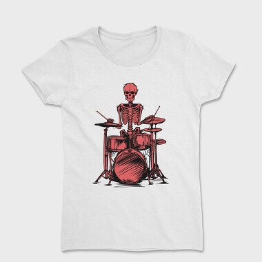 Red Skeleton Drummer, Women's T-Shirt