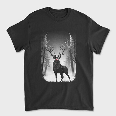 Reindeer Monochochrome Christmas, Unisex Men's T-Shirt