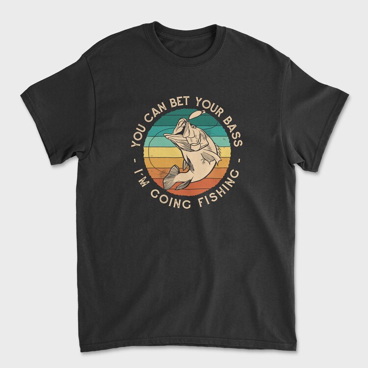 Retro Bass Fishing Quote, Унисекс Мъжка Тениска