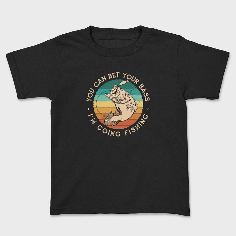 Retro Bass Fishing Quote, Детска Тениска