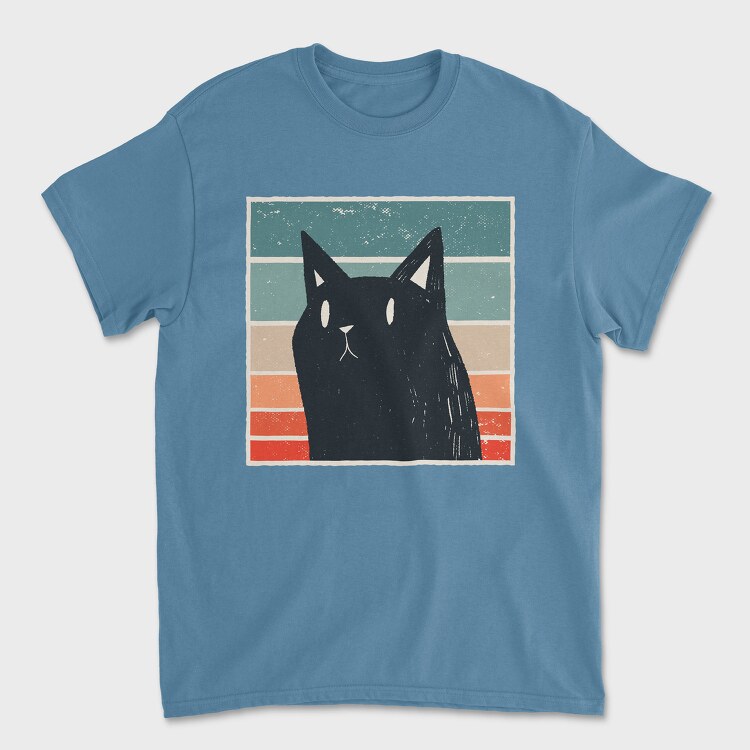 Retro Black Cat, Unisex Men's T-Shirt
