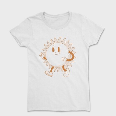 Retro Cartoon Sun, Дамска Тениска