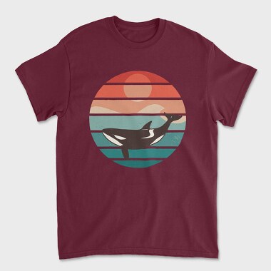Unisex Men's T-Shirt, Retro Orca