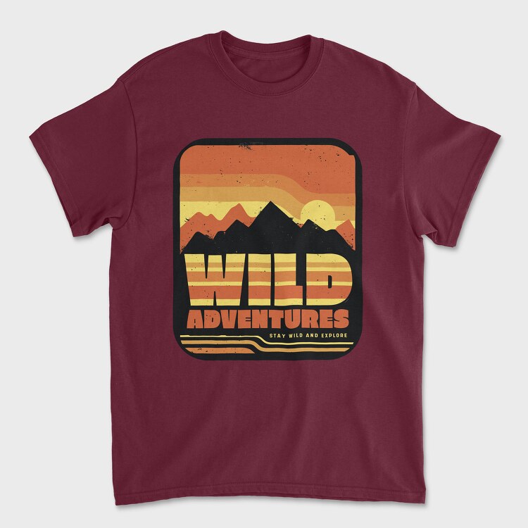 Retro Sunset Wild Adventures, Unisex Men's T-Shirt