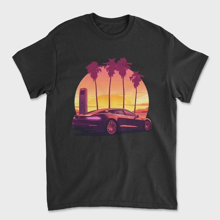 Electric Car, Unisex Men's T-Shirt