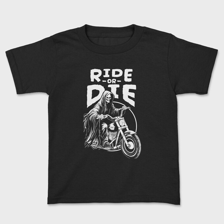 Ride or Die Monochrome, Kids' T-Shirt