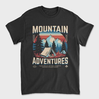 Mountain Adventures Retro Camping, Unisex Men's T-Shirt