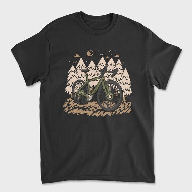 Mountain Bike Forest, Unisex Men's T-Shirt