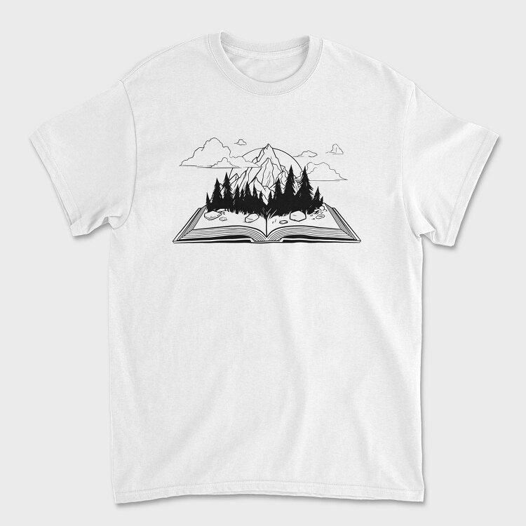 Mountain Book Landscape, Унисекс Мъжка Тениска