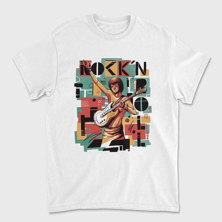 Rock N Roll Guitar, Унисекс Мъжка Тениска
