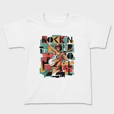 Rock N Roll Guitar, Kids' T-Shirt