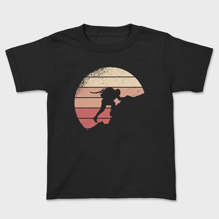 Mountain Climbing Retro Sunset, Детска Тениска