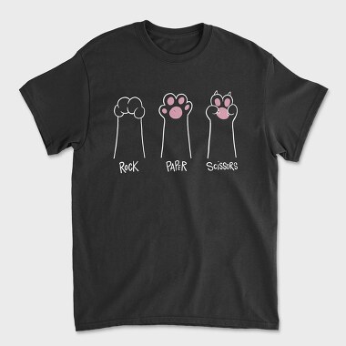 Rock Paper Scissors Paw, Unisex Men's T-Shirt