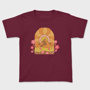Mountain Flowers Sunset, Kids' T-Shirt