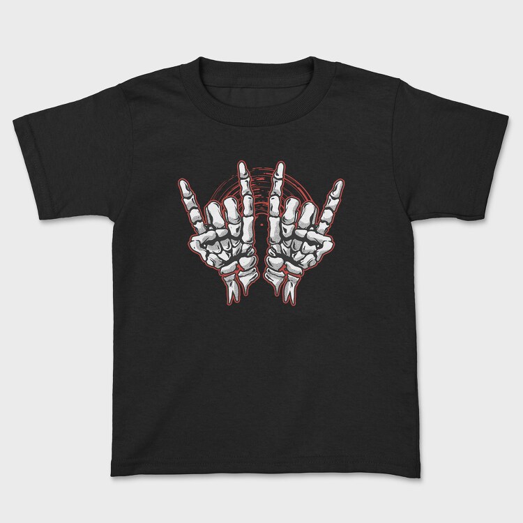 Rock Skeleton Hands, Kids' T-Shirt