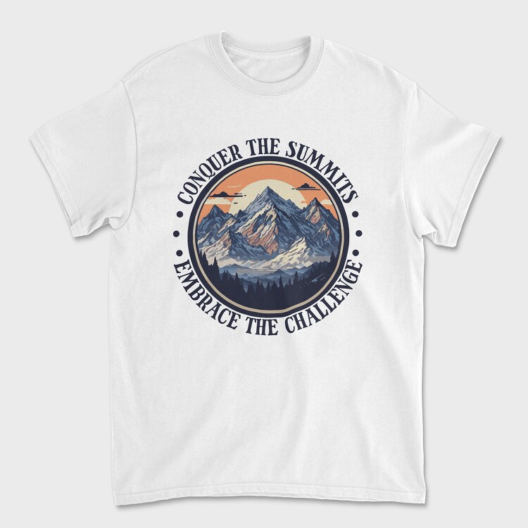 Mountains Text Vintage, Унисекс Мъжка Тениска