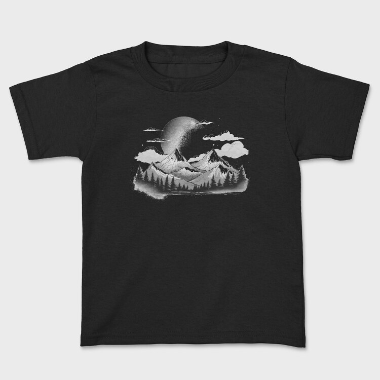 Mountains With the Moon, Kids' T-Shirt