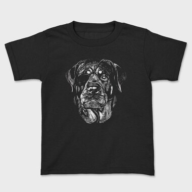 Rottweiler Eyepatch Portrait, Детска Тениска