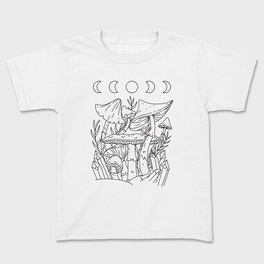 Mushroom Crystals Moon, Kids' T-Shirt