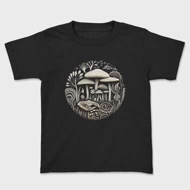 Kids' T-Shirt, Mushroom Vinil Engraving