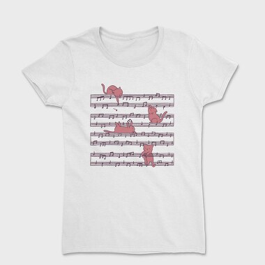 Music Sheet Cats, Women's T-Shirt