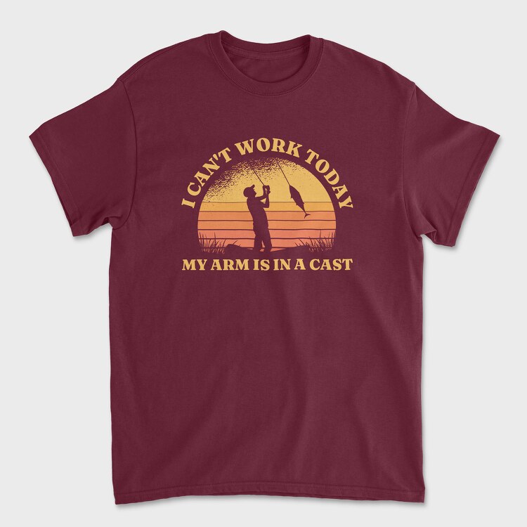 My Arm Is in a Cast Fishing, Унисекс Мъжка Тениска