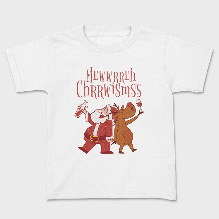 Santa and Deer Drunk, Kids' T-Shirt