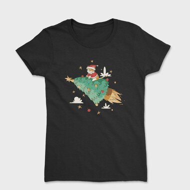 Santa Cat Christmas Tree, Women's T-Shirt