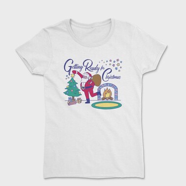 Santa Getting Ready for Christmas, Women's T-Shirt