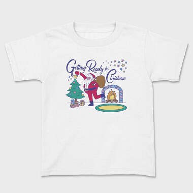 Santa Getting Ready for Christmas, Kids' T-Shirt