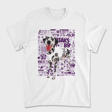 Newspaper Cutout Dalmatian, Унисекс Мъжка Тениска
