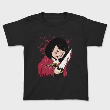 Scary Japanese Doll, Kids' T-Shirt