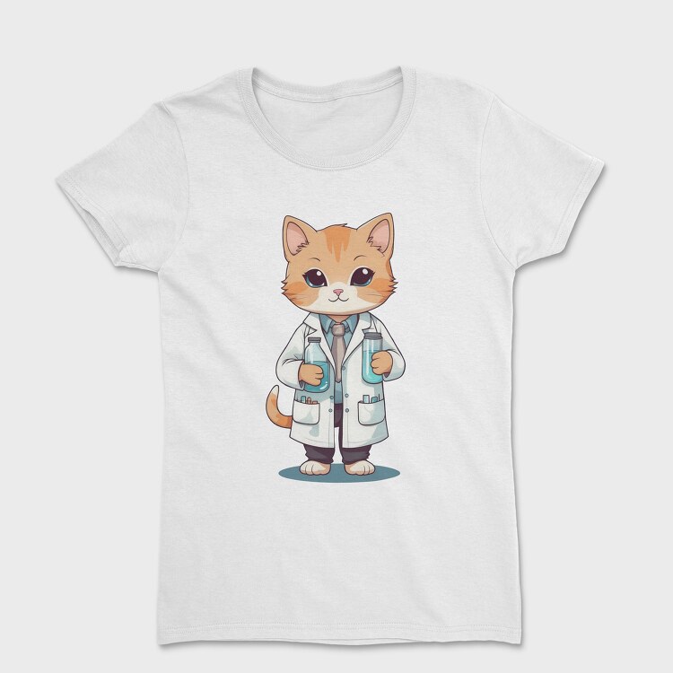 Scientist Cat, Women's T-Shirt