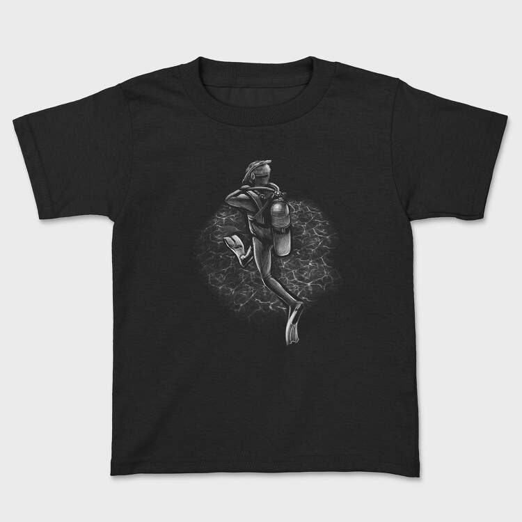 Scuba Diver Monochrome, Kids' T-Shirt