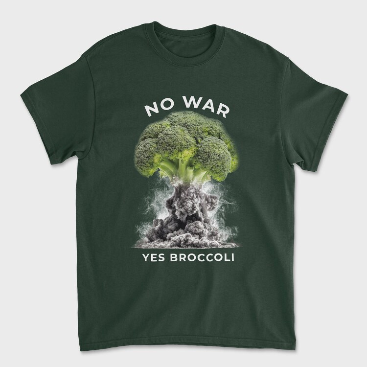 No War Yes Brocoli, Унисекс Мъжка Тениска
