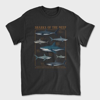 Sharks of the Deep, Unisex Men's T-Shirt