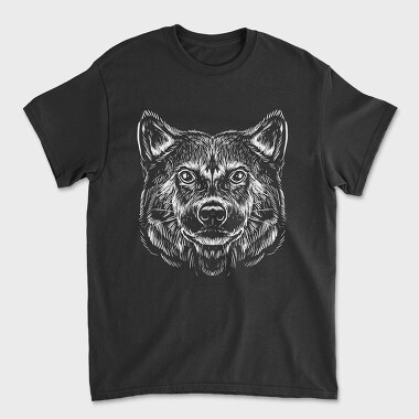 Shiba Inu Monochrome, Unisex Men's T-Shirt