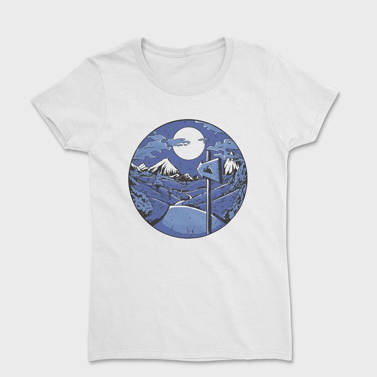 Signpost Mountain Night, Women's T-Shirt